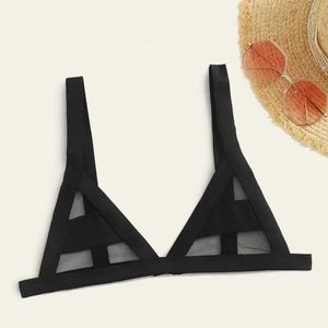 Mesh triangle bikini top